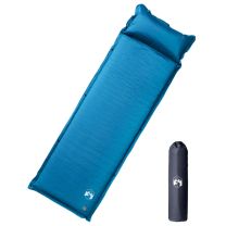  Kampeermatras met gentegreerd kussen zelfopblazend turquoise