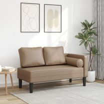  Chaise longue met kussens kunstleer cappuccino