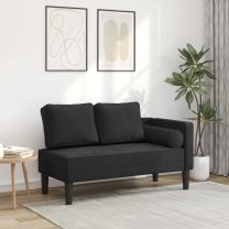  Chaise longue met kussens fluweel zwart