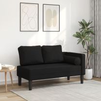  Chaise longue met kussens stof zwart