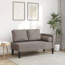  Chaise longue met kussens stof taupe