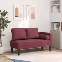  Chaise longue met kussens stof wijnrood