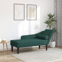  Chaise longue met kussens stof donkergroen
