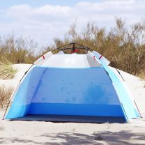  Strandtent 2-persoons waterdicht snelontgrendeling azuurblauw
