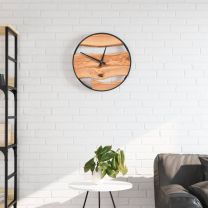  Wandklok 35 cm ijzer en olijfhout bruin