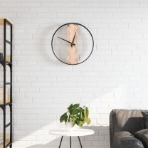  Wandklok 35 cm ijzer en eikenhout bruin