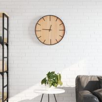  Wandklok 39 cm ijzer en bewerkt hout bruin