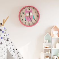  Wandklok 25,5 cm polystyreen en glas roze