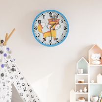  Wandklok 25,5 cm polystyreen en glas blauw