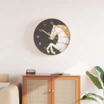  Wandklok 29,5 cm polystyreen en glas goudkleurig en wit