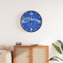  Wandklok met lichtgevende wijzerplaat en wijzers 30 cm blauw