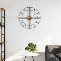  Wandklok 60 cm ijzer zwart
