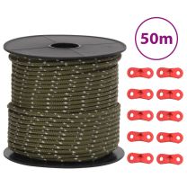  Tentscheerlijn met reflecterende strips en spanners 50 m 4 mm