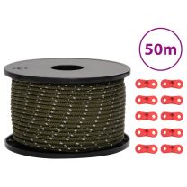  Tentscheerlijn met reflecterende strips en spanners 50 m 5 mm