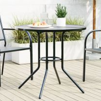  Terrastafel rond 80x72,5 cm gepoedercoat staal antracietkleur
