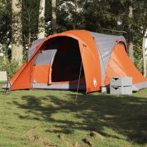  Koepeltent 6-persoons waterdicht grijs en oranje