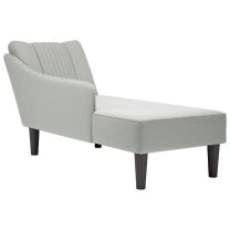  Chaise longue met rechterarmleuning fluweel lichtgrijs
