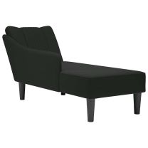  Chaise longue met rechterarmleuning fluweel zwart