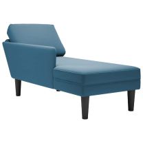  Chaise longue met kussen en rechterarmleuning fluweel blauw
