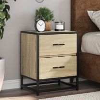  Nachtkastjes 2 st 40x31x50 cm bewerkt hout sonoma eikenkleurig