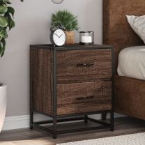  Nachtkastjes 2 st 40x31x50 cm bewerkt hout bruin eikenkleurig