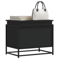  Opbergbox met deksel 60x40x51,5 cm bewerkt hout zwart