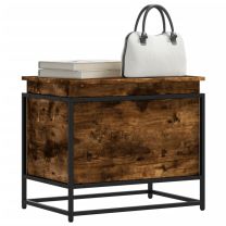  Opbergbox met deksel 60x40x51,5 cm bewerkt hout gerookt eiken