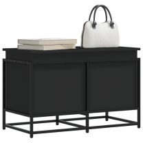  Opbergbox met deksel 80x40x51,5 cm bewerkt hout zwart