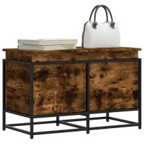  Opbergbox met deksel 80x40x51,5 cm bewerkt hout gerookt eiken