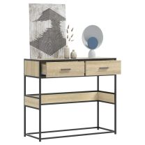  Wandtafel 90x35x80 cm bewerkt hout sonoma eikenkleurig