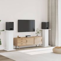  Speakerstandaards 2 st 30x30x95 cm bewerkt hout wit