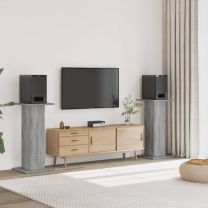  Speakerstandaards 2 st 30x30x95 cm bewerkt hout grijs sonoma