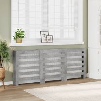  Radiatorombouw 205x21,5x83,5 cm bewerkt hout betongrijs