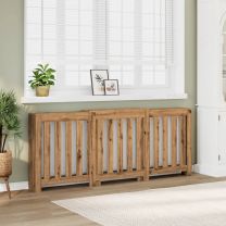  Radiatorombouw 205x21,5x83,5 cm bewerkt hout artisanaal eiken