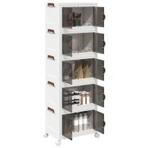  Opbergbox stapelbaar met wielen 5-laags 28 L 48,5x29,5x139 cm