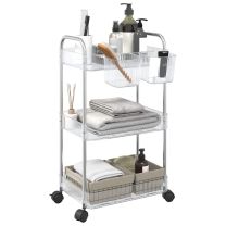  Opbergtrolley 3-laags 37x28x68 cm acryl transparant