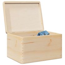  Houten kist met deksel 40x30x23 cm massief grenenhout