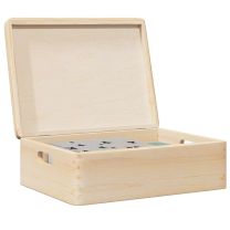  Houten kist met deksel&handvatten 40x30x13cm massief grenenhout