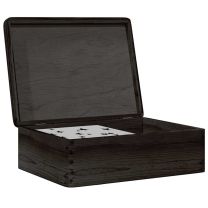  Houten kist met deksel 40x30x13 cm massief grenenhout zwart