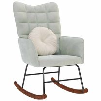  Schommelstoel fluweel lichtgrijs