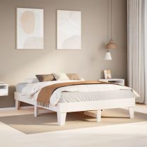 Bedframe zonder matras massief grenenhout wit 140x200 cm