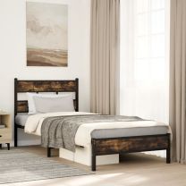  Bedframe met hoofdbord zonder matras sonoma eiken 100x190 cm