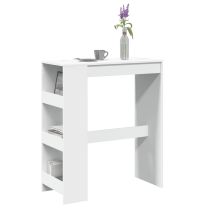  Bartafel met rekken 90x40x103,5 cm bewerkt hout wit