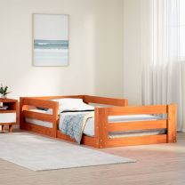  Bedframe zonder matras massief grenenhout wasbruin 80x190 cm