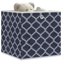  Opbergboxen 10 st inklapbaar 32x32x32 cm ongeweven stof blauw