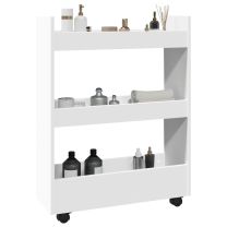  Opbergtrolley smal 3-laags bewerkt hout wit