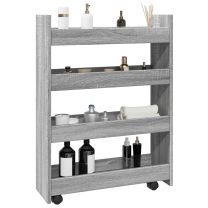  Opbergtrolley smal 4-laags bewerkt hout grijs sonoma eiken