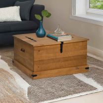  Opbergkist HALDEN 91x91x47 cm massief grenenhout