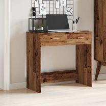  Bureau 80x40x75 cm bewerkt hout oud houtkleurig