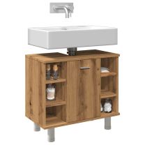  Badkamerkast 60x32x53,5 cm bewerkt hout artisanaal eikenkleur